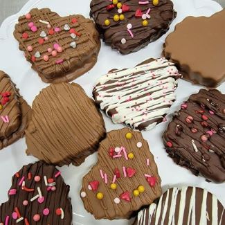 Heart Shaped Chocolate-Dipped Fudge